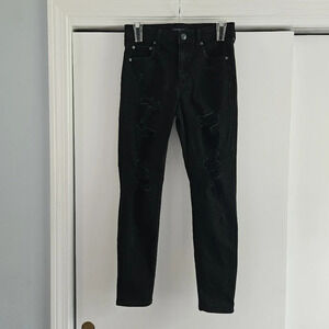 Aeropostale High Rise Ripped-up Black 8 Regular Jegging Jean